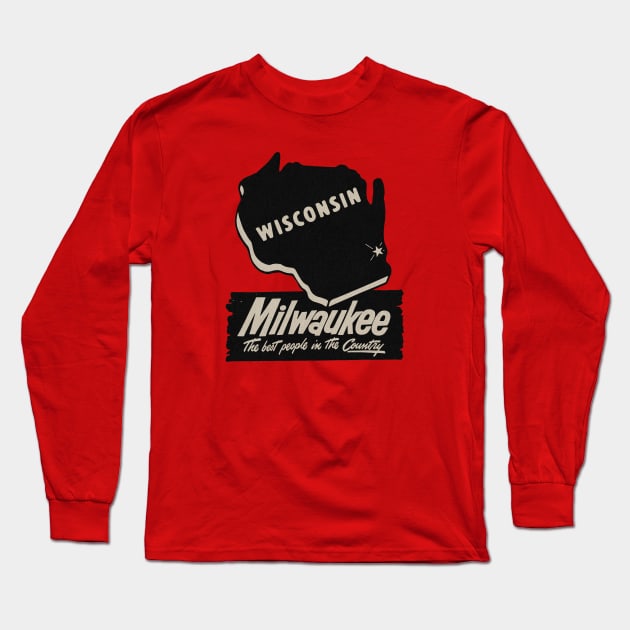 Vintage Milwaukee Wisconsin Love Long Sleeve T-Shirt by Kujo Vintage